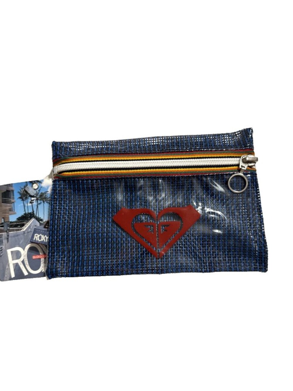 Roxy Small Zip Bag Women Hearts Beach Pouch Clutch Travel NWT